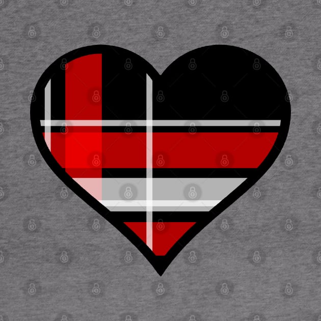 Black, Red and White Tartan Plaid Heart by bumblefuzzies